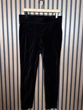 Lauren Ralph Lauren Pants 6 Black Crushed Velvet Cotton Stretch Pull On