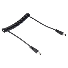 5Ft 5.5mm x 2.1mm Male to Male DC Power Cable Wire Adapter Coiled Extension Cord