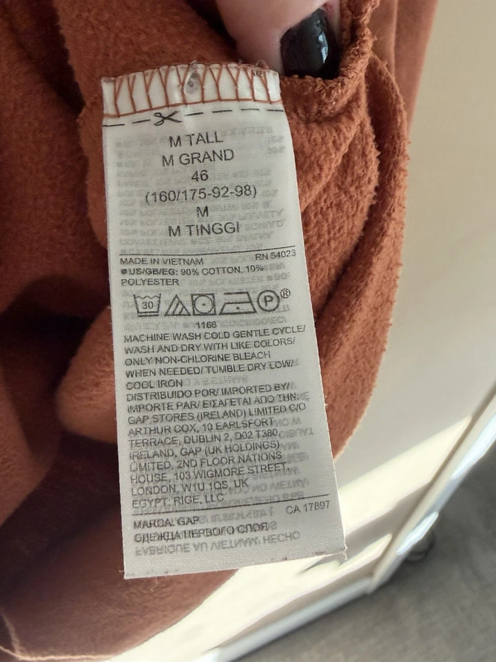 Gap Women’s Split Hem Longsleeve Sweatshirt Rust Orange Cozy Pullover Med Tall - Image 3 of 4