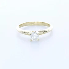Solitaire Engagement Ring Classic 14K Gold 0.59 CT Round Lab-Grown Diamond D VS2