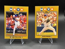 2008 Topps Gold /2008 New York Mets 2 Card Lot- John Maine, Mike Pelfrey ST3