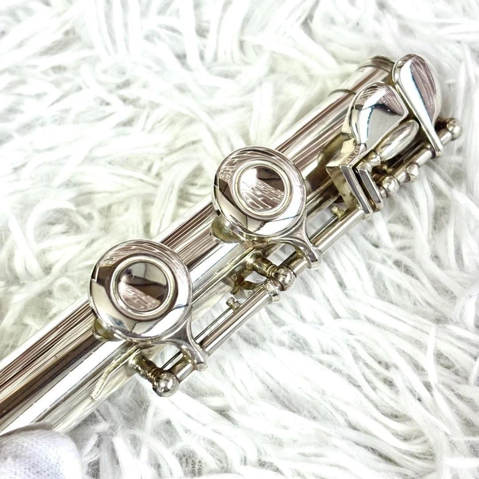 YAMAHA YFL-411 Flauto Argento Massiccio Corpo E Meccanismo Ottimo Usato Con... - Immagine 3 di 4