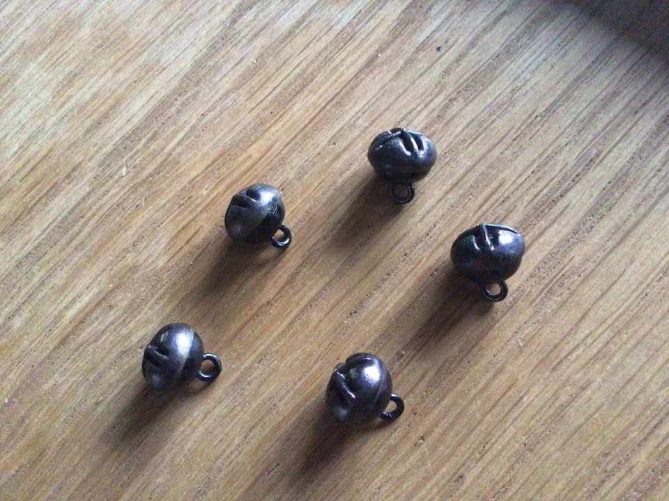 5 x Antique Buttons Art Nouveau French Glass Ball Victorian 11mm Rare - Image 3 of 4