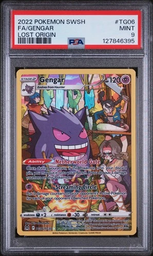 Pokémon Gengar TG06/TG30 Lost Origin Full Art Holo PSA 9 2022