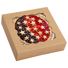 38Pcs Pie Boxes, 10X10X2.5 Inches Auto-Popup Bakery Boxes with Window for Cookie