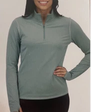 Soybu Women’s Long Sleeve 1/4 Zip Active Top, Green, Size L