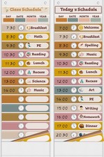 Boho 15 1 Pockets Daily Schedule Pocket Chart, Classroom Visual Schedule Pock...