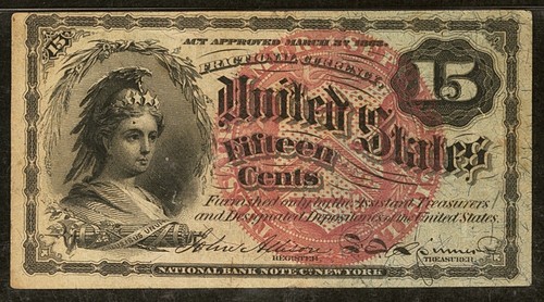 FR# 1269 Union Civil War 15 Cents 1863 Fractional Currency Fourth Issue PMG AU50 - Picture 3 of 5