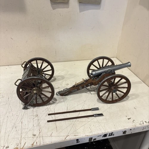 Vintage Dahlgren 1861 Cannon & Limber Cart Civil War Model Metal & Wood READ