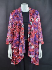 Michelle Hope Ladieswear Red Floral Edge to Edge Evening Lacy Cardigan 18/20 New