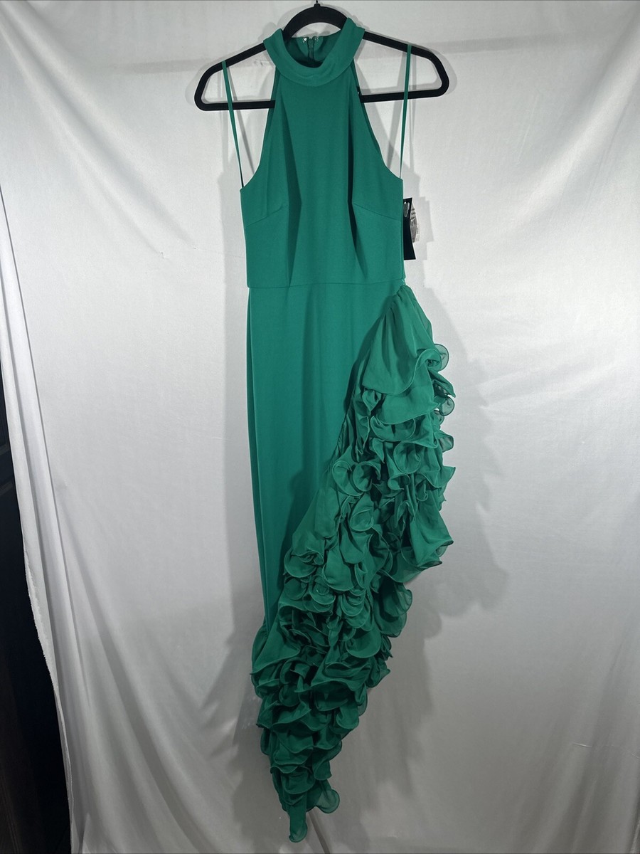 NWD $340 Betsy & Adam [ 2 ] Ruffle Detail Asymmetric Body