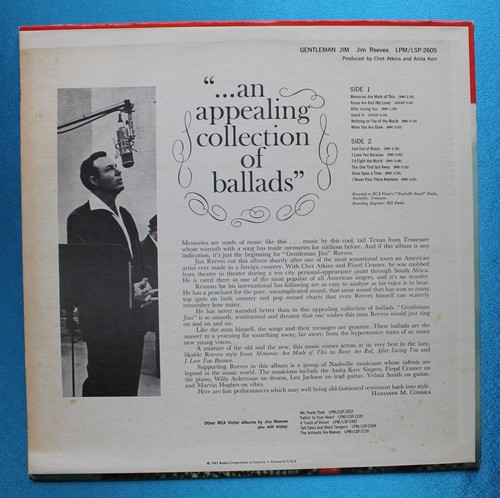 Jim Reeves-Gentleman Jim-1963 Country E/E - Picture 2 of 12