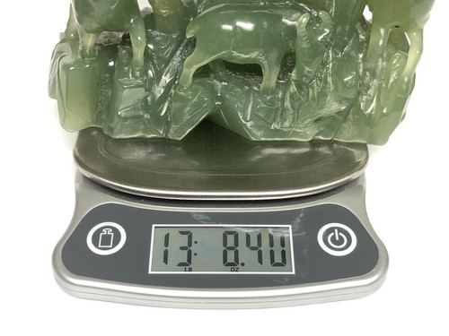 Huge Jade Sculpture - Mountain Goat Theme - 13.8 Pounds! 10”W x 5”D x 15”H - Picture 12 of 12