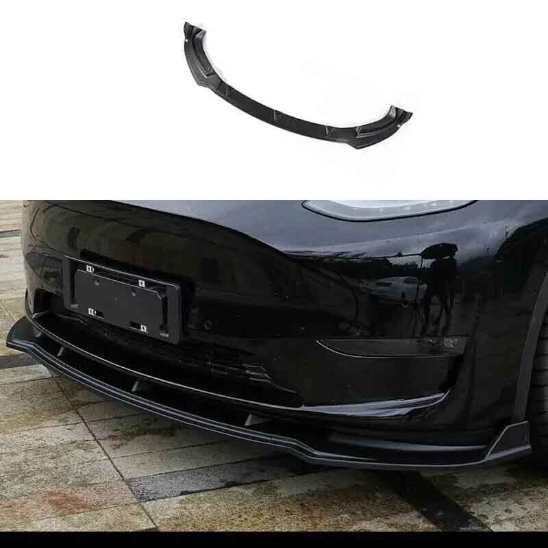 Front Bumper Lip Spoiler Matt Black Splitter 3pcs For Tesla Model Y 2020-2021