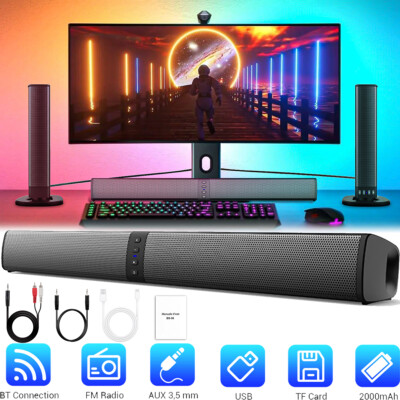2 in 1 Separable Sound Bars System Wireless Bluetooth TV Speaker 4-Subwoofer