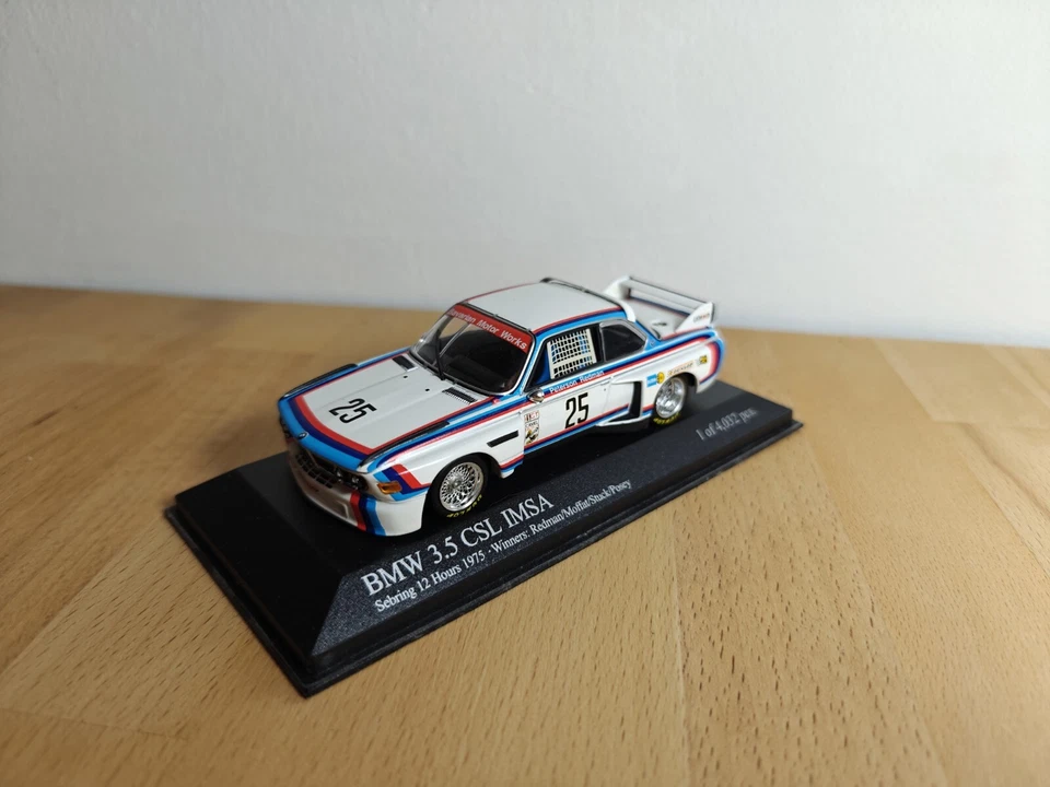 BMW 3.5 CS CSL IMSA Series 1975 #25 Stuck Winner Sebring 12h Minichamps 1:43