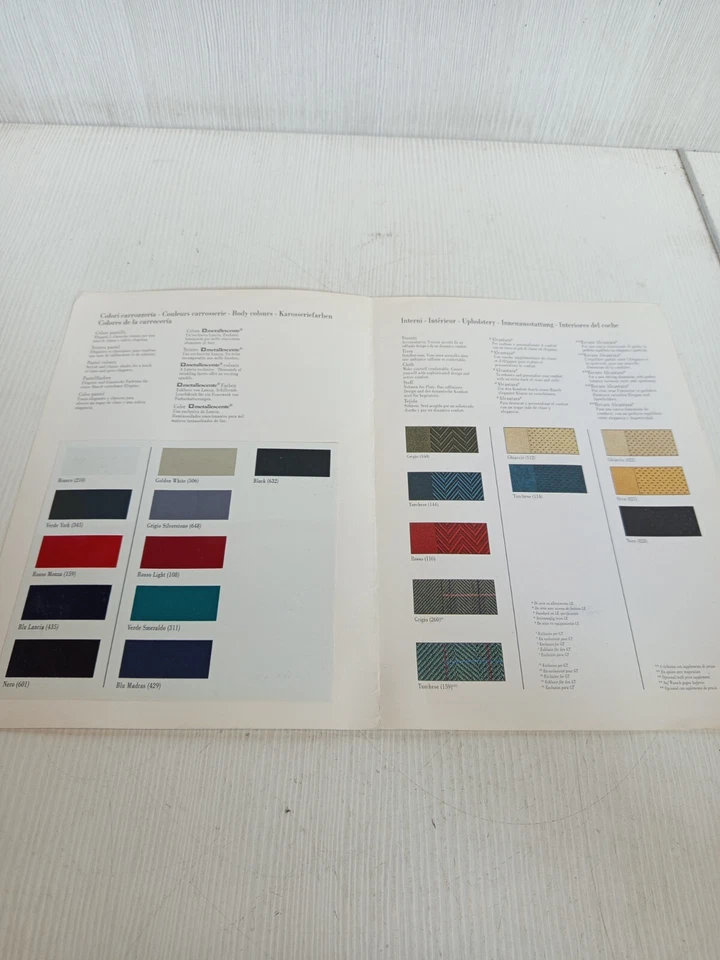 campionario tabella colori originale 1995 Lancia Delta 2 serie - Immagine 3 di 4