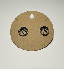 Metal Basketball Earrings - Black
