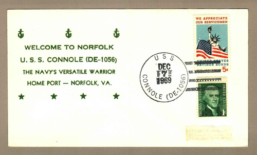 USS CONNOLE DE-1056 Welcome to Norfolk - The Navy's Versatile Warrior 12/07/1969