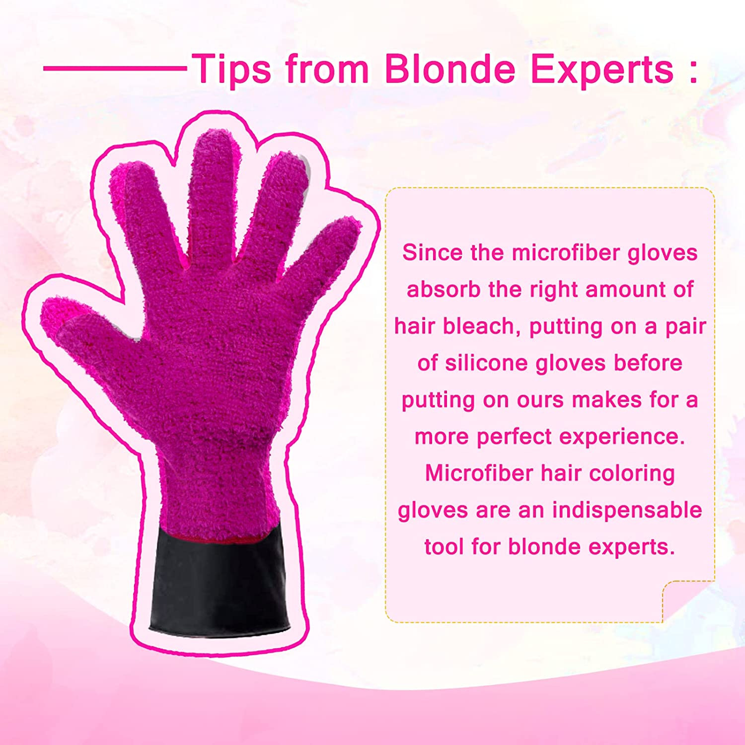 2 Pairs Microfiber Gloves, Hair Dye Gloves for Hair Salon Supplies, Hair Color G