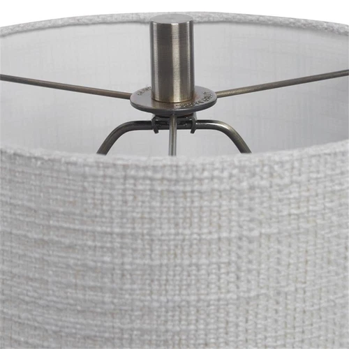 Uttermost Zahlia Ceramic Metal and Fabric Table Lamp in Aged Gray and Khaki - Picture 4 of 7