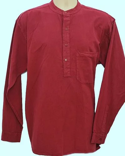 Grandad Shirt Original Collarless Shirt Company Half /button Classic 10 Colours - Picture 10 of 12