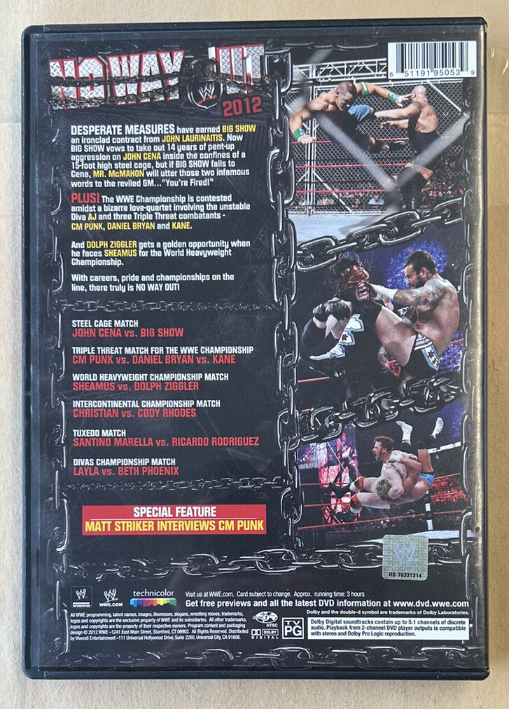 WWEノー・ウェイ・アウト 2012 [DVD] WWE-NO WAY OUT 2012-DVD | eBay