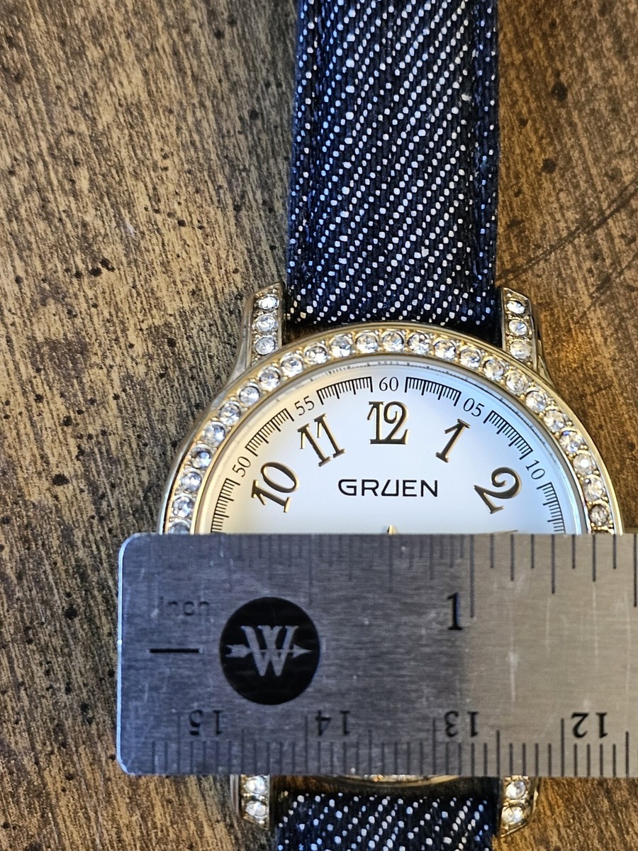 GRUEN ゴールド クォーツ時計 Gruen Quartz Watch Women Gold Tone Diamond/CZ Bezel Dial New