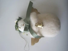 HEARTS & IVY SNOWMAN Wool W/ Cardboard Wings 4" #2