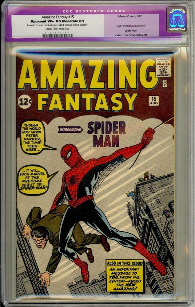 💥AMAZING FANTASY 15 CGC 8.5 VF+ HIGH GRADE STAN LEE SPIDER-MAN