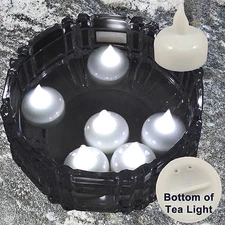 24 Flameless Floating LED tealight Candle Battery operated WHITE tea lights NEW