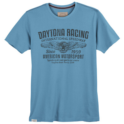 Redfield T-Shirt Übergröße Daytona Racing hellblau