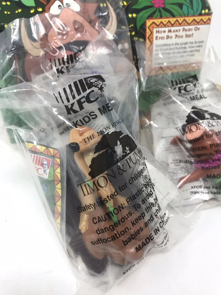 Disney Rey León KFC Timón y Pumba Niños Juguetes de Comida Lote de 3 Sellados Foto 3 de 4