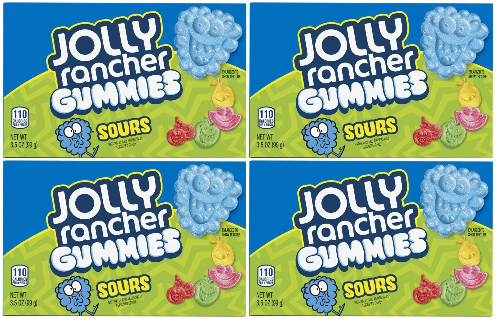 4x Jolly Rancher Gummies Sauer Geschmack 99g & Kaubonbon Candy Theater Kiste