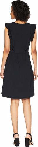 Mododoc 162296 Womens Cotton Blend Flutter Sleeve Tank Dress Black Size Large - Picture 2 of 4
