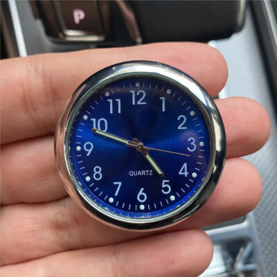 Blue Car Interior Stick-On Digital Watch Quartz Clock Accessories Universal 
