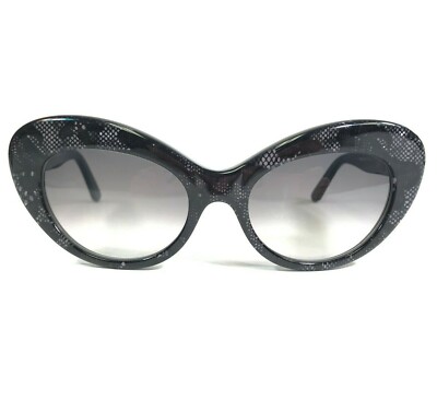 Morgenthal Frederics Sunglasses FAY COL 274 Black Blue Cat Eye with Gray Lenses