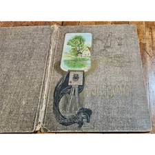 Vintage Photo Postcard Album COVER ONLY W Camera and Scenery Design 7.5x9 inch