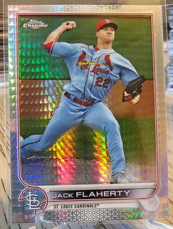 2022 Topps Chrome Prism Refractor Jack Flaherty #195 Cardinals