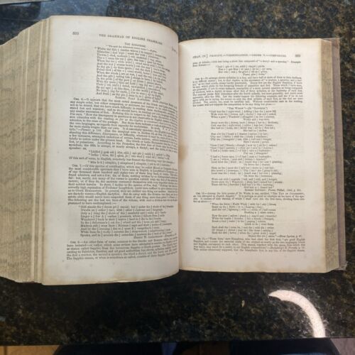 BROWN, GOOLD 1859 The Grammar of English Grammars Signed 1,070 Pages! Leather - Picture 18 of 24
