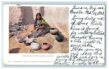 1902 Moki Indian Woman, Making Pottery PMC Tucson AZ Posted Cancel Postcard