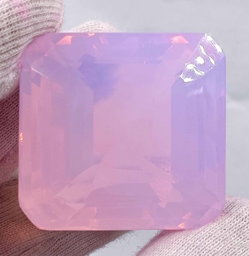 175 CT EGL CERTIFIED UNTREATED EMERALD CUT APPEALING PINK OPAL LOOSE GEMSTONE - Picture 11 of 11