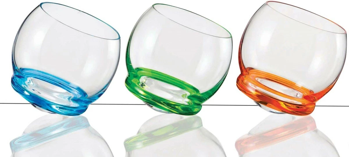 Bohemia Crystal Crazy Tumbler Special Design Crystal Glass 390ml 6pc 25250.390
