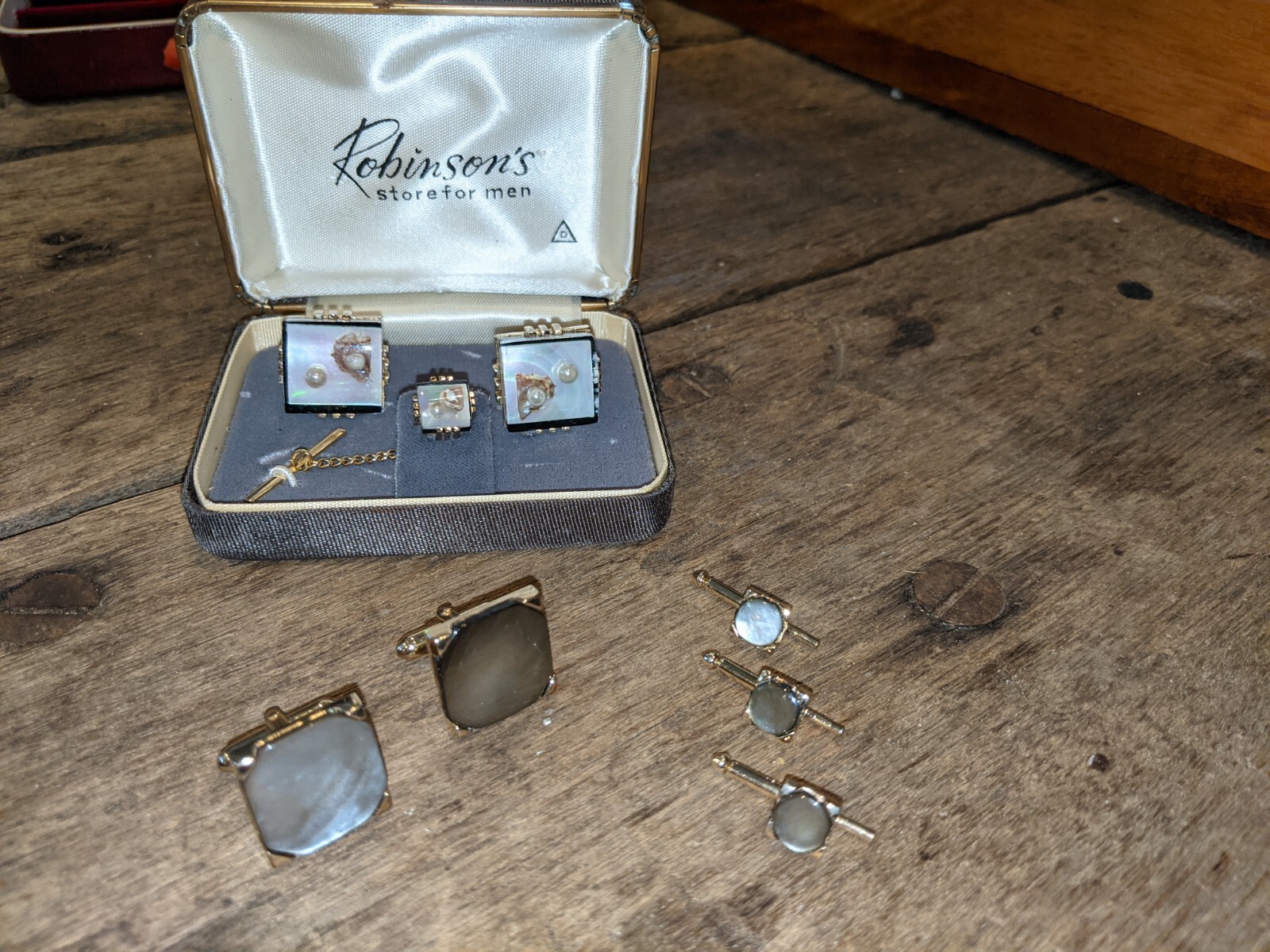 Vintage Swank gold tone cufflinks 2 pair cufflink mid… Gem