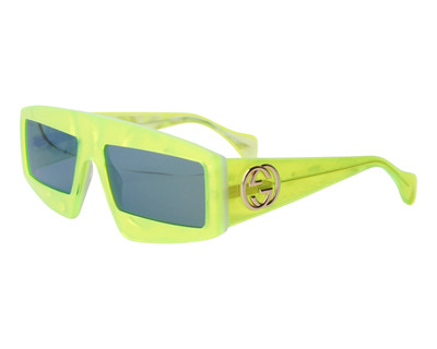 Gucci GG0358S 003 Unisex Designer Sunglasses Yellow Square Mirror Green |  eBay