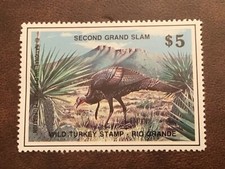 ICOLLECTZONE  Wild Turkey Federation 2nd Grand Slam Stamp VF NH