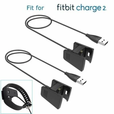 MARKENLOS 2er Ladegerät für Fitbit Charge 2 Fitness Tracker Armband Ersatz USB Ladeka U8H4