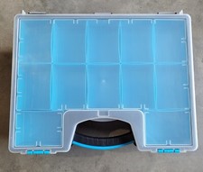Plastic Large Parts Storage Double layer Case w/ 14 Removable Storage Bins 24C