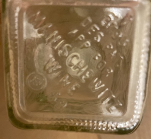 Vintage Manischewitz Wine 2/5 Pint Bottle Clear Square Glass with Cap - Picture 8 of 11