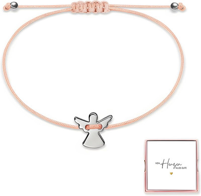 Schutzengel Armband Silber mit Verstellbarem Geflochtenem Seil - Engel Armbändch